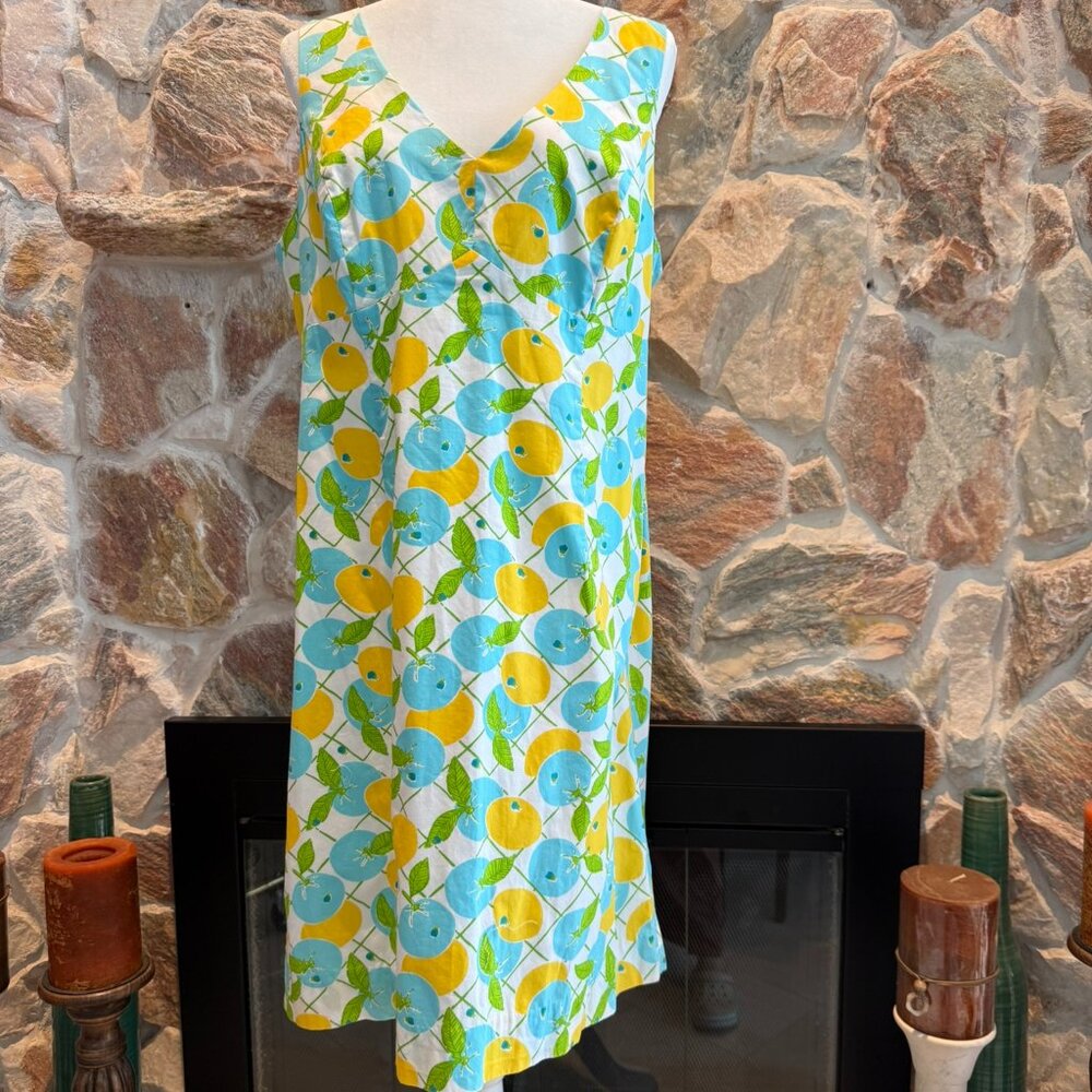 Lilly Pulitzer White Dress with Blue, Yellow & Green Fruit Print - Mini